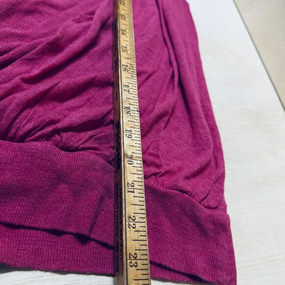 Olga Kapustina Womens Sleeveless Drape V-Neck Blouse Bordeaux Rayon & Spandex Si - Picture 5 of 7